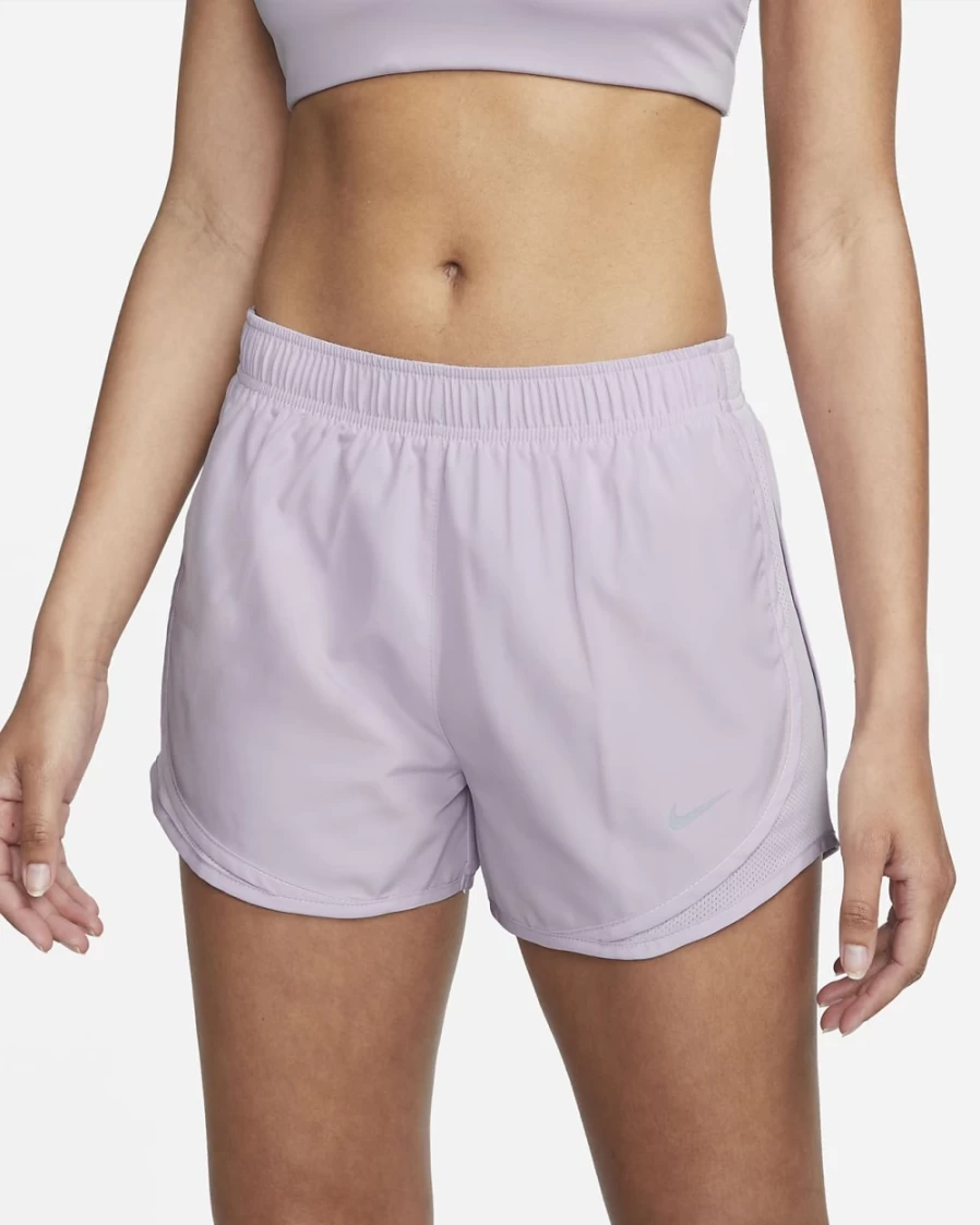 Nike Women's Tempo Brief-Lined Running Shorts in Doll/Wolf Grey