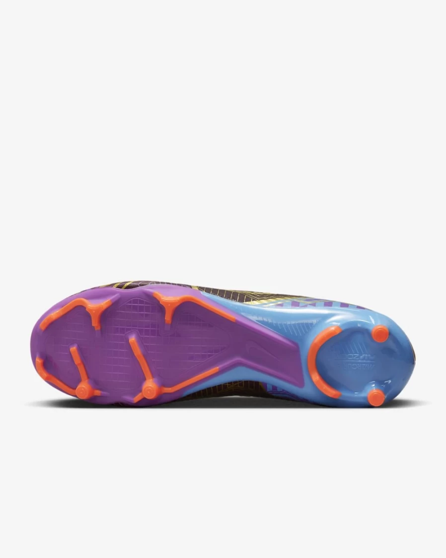 Nike Zoom Mercurial Vapor 15 Academy KM MG Multi-Ground Soccer Cleats for Men & Women - Dark Beetroot/University Blue/Vivid Purple/Metallic Gold