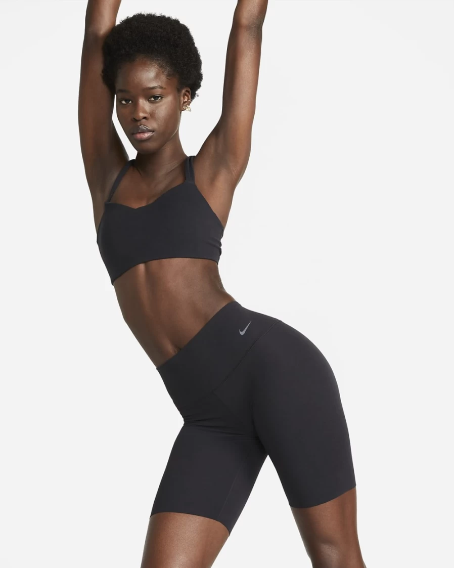 Nike Zenvy Women's Black/Black Gentle-Support Mid-Rise 8" Biker Shorts