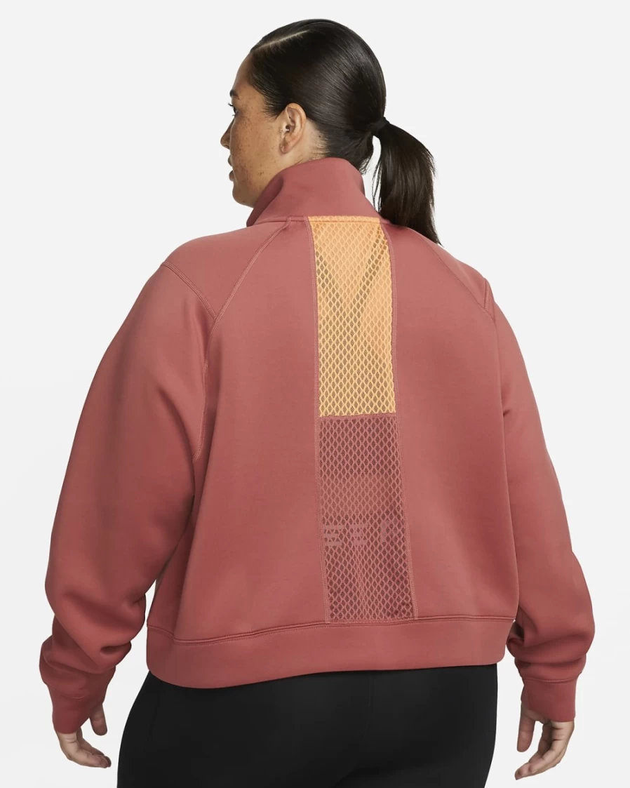 Nike Dri-FIT Women's Plus Size 1/2-Zip Training Top in Canyon Rust/Orange Trance