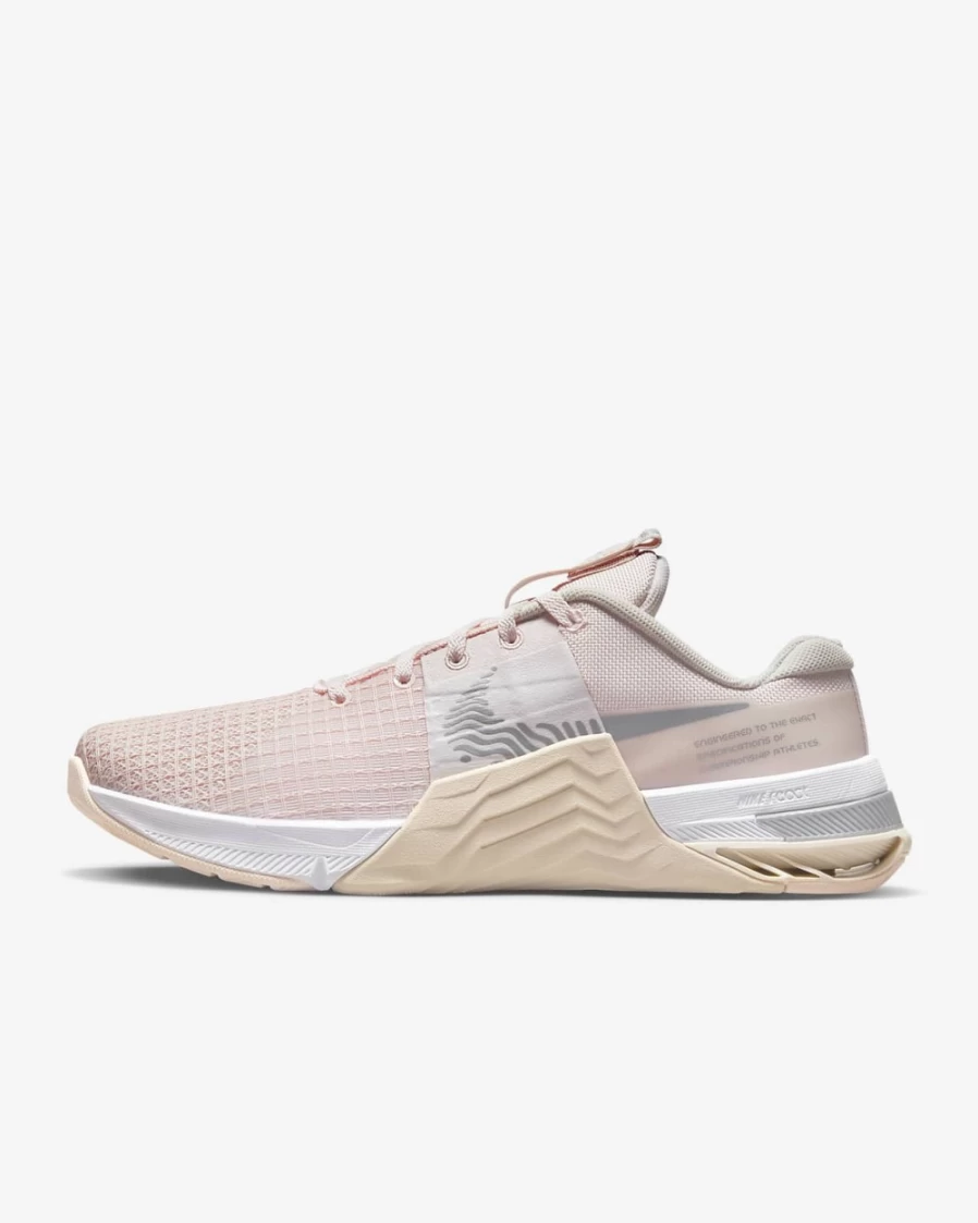 Nike Metcon 8 Women's Training Shoes - Light Soft Pink/Light Orewood Brown/White/Metallic Silver