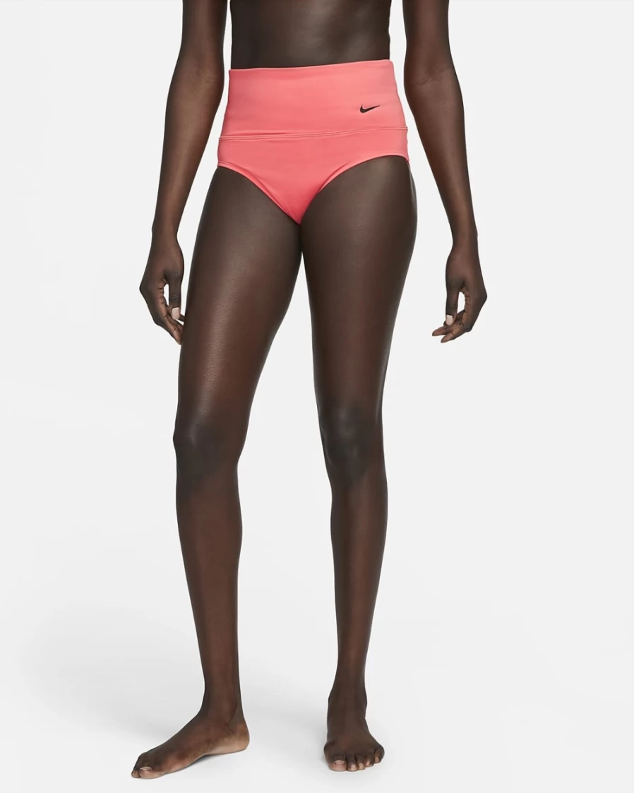Nike Women's High-Waisted Swim Bottoms in Sea Coral - Essential Beachwear