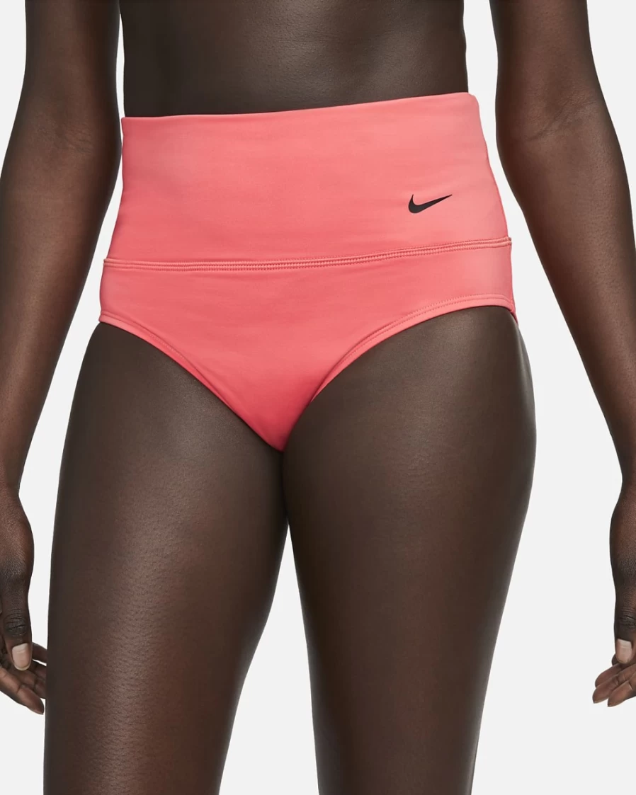 Nike Women's High-Waisted Swim Bottoms in Sea Coral - Essential Beachwear