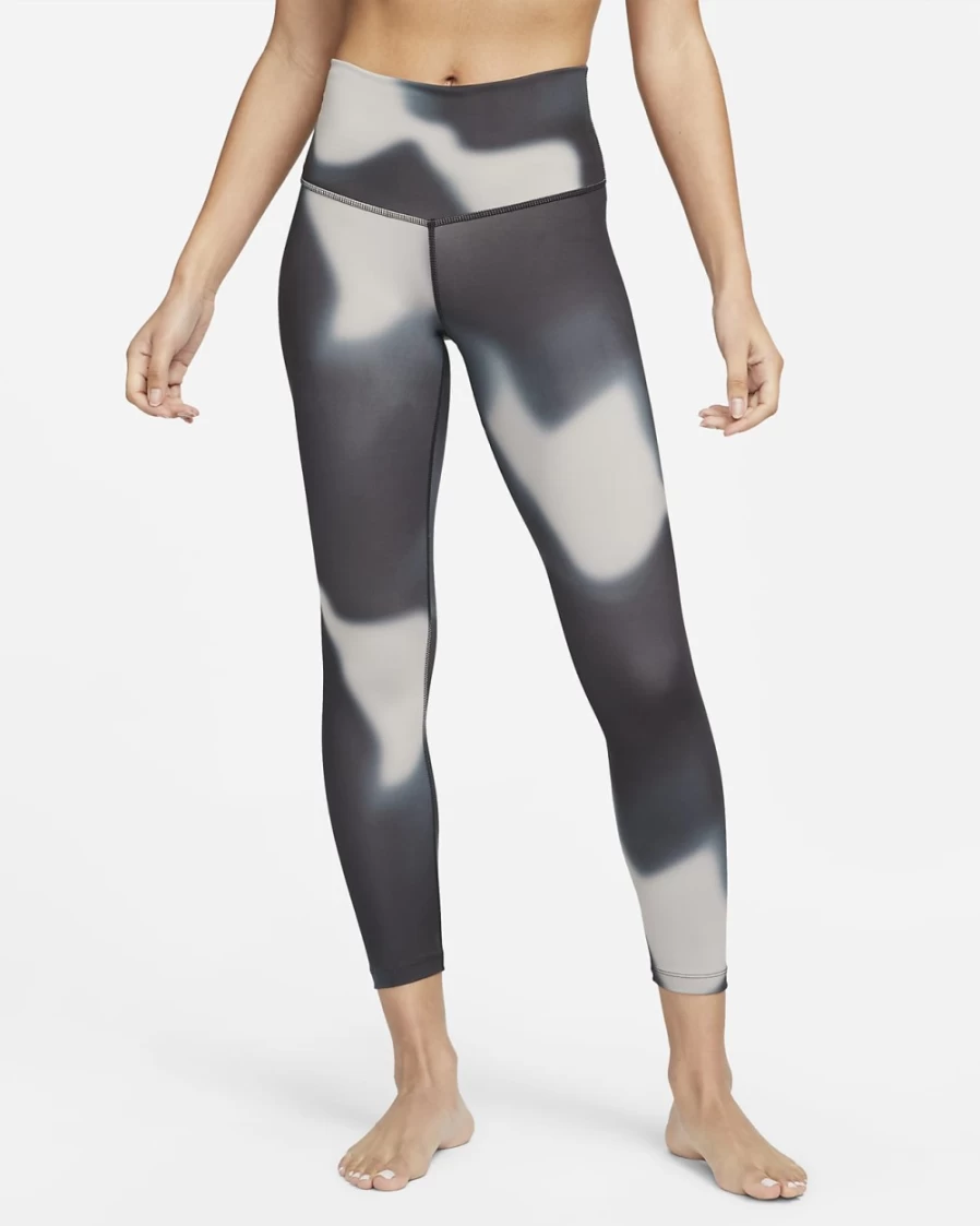 Nike Women's High-Waisted 7/8 Yoga Leggings in Dark Smoke Grey & Iron Grey Gradient Dye