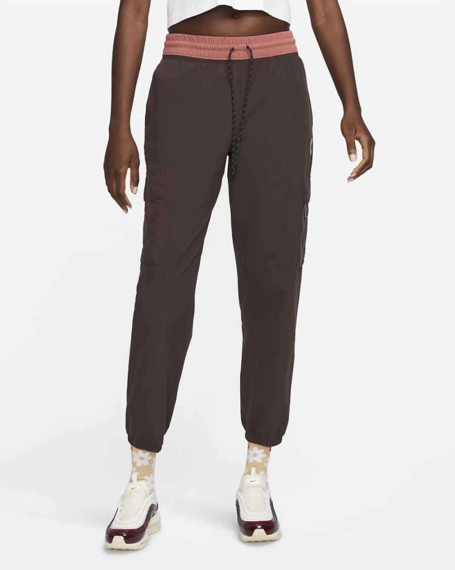 Nike Women's Brown Basalt Canyon Rust Woven Cargo Pants - Sportswear Utility Pants