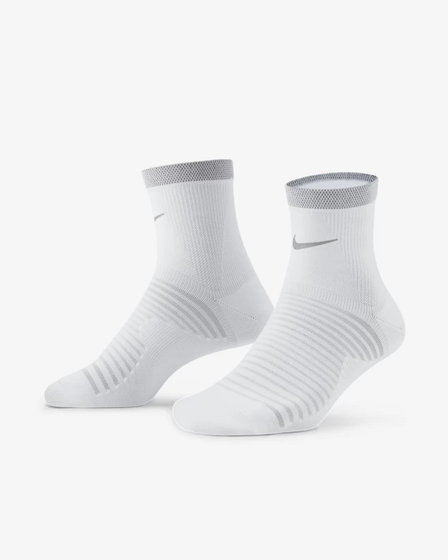 Nike Spark Lightweight Running Socks for Men & Women - White Athletic Ankle Socks