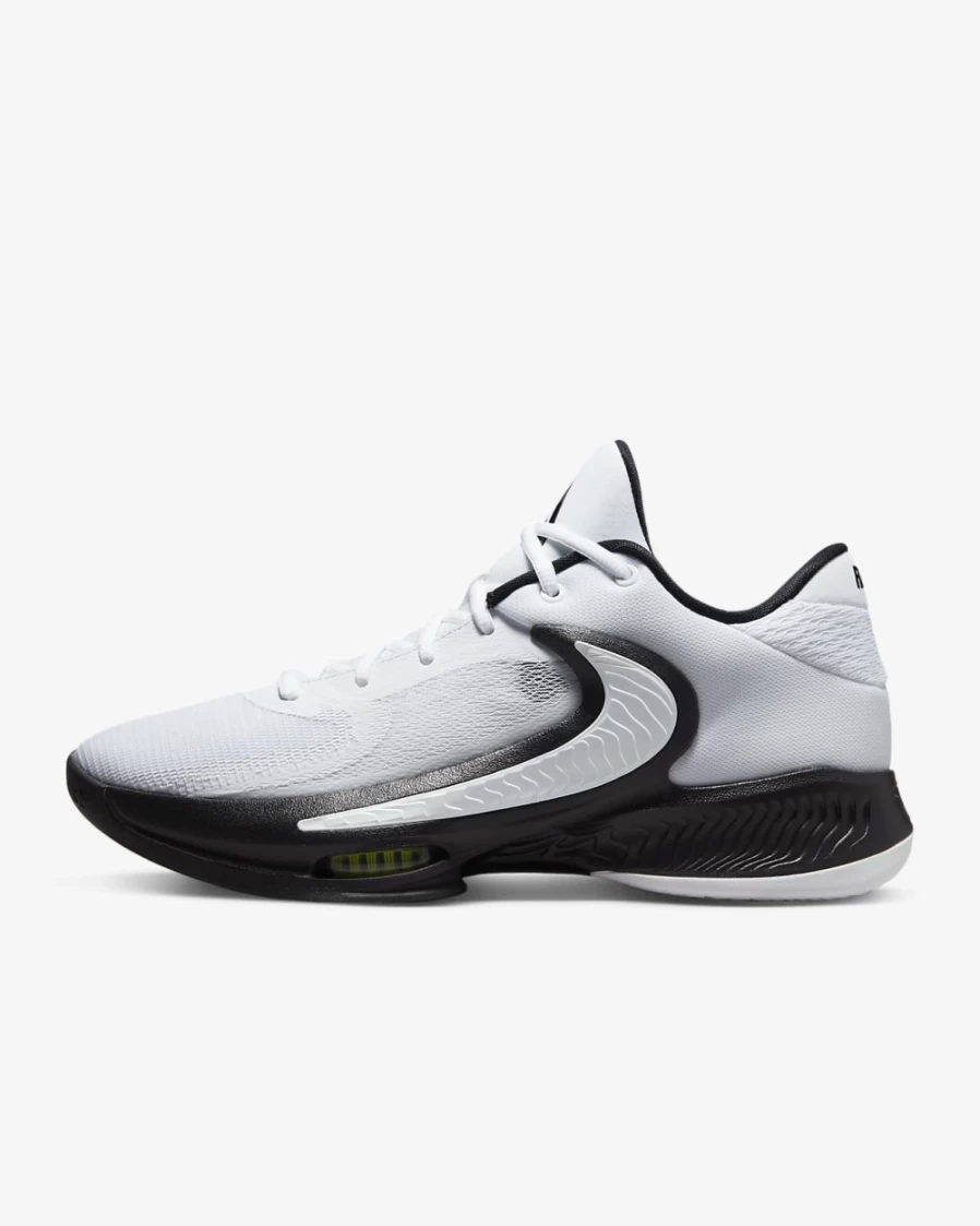 Nike Zoom Freak 4 Team Basketball Shoes for Men & Women - White/White/Black
