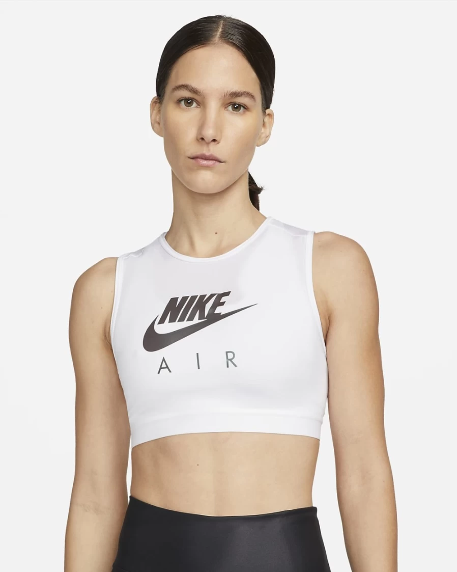 Nike Air Swoosh Women's Medium-Support High-Neck Sports Bra - White/White