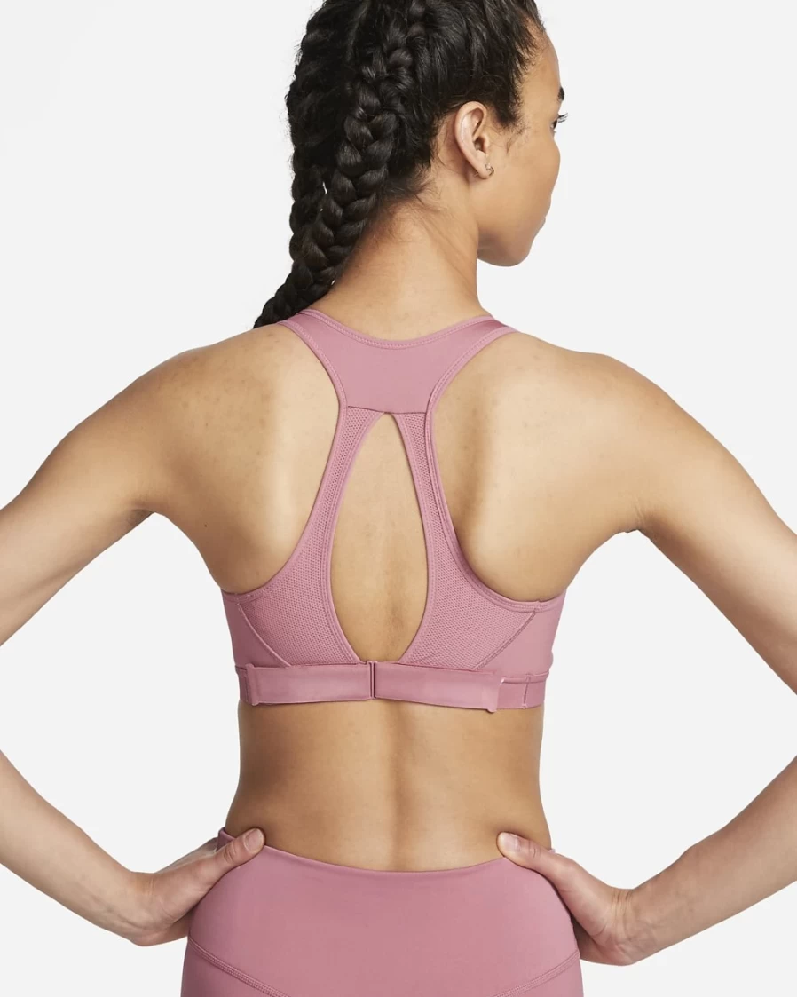 Nike Women's Desert Berry High-Support Adjustable Non-Padded Swoosh Sports Bra Pink Oxford