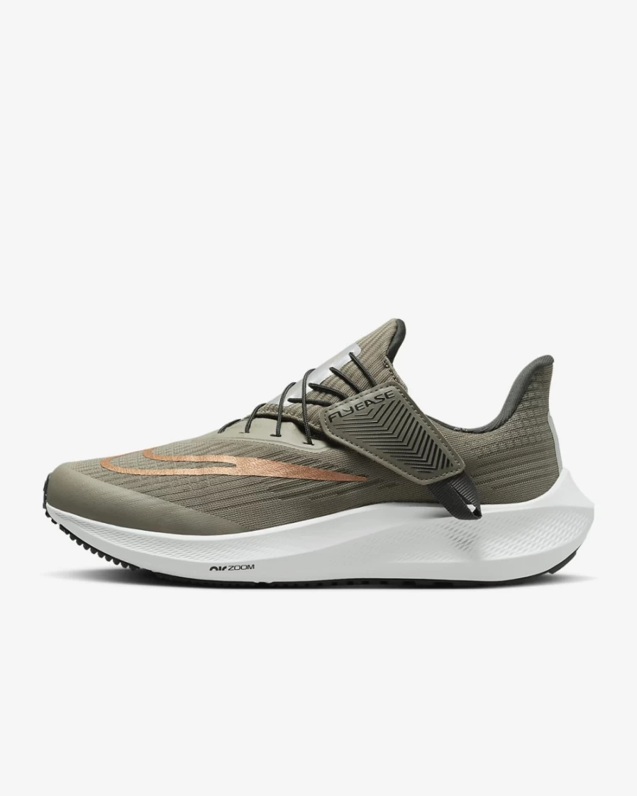 Nike Women's Pegasus FlyEase Dark Smoke Grey Running Shoes - Easy On/Off Road Sneakers