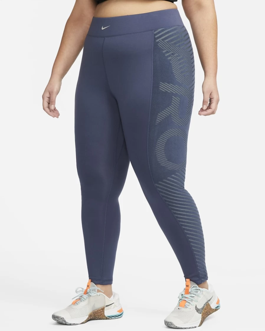 Nike Pro Therma-FIT ADV Women's High-Waisted Leggings Plus Size - Thunder Blue/Metallic Silver
