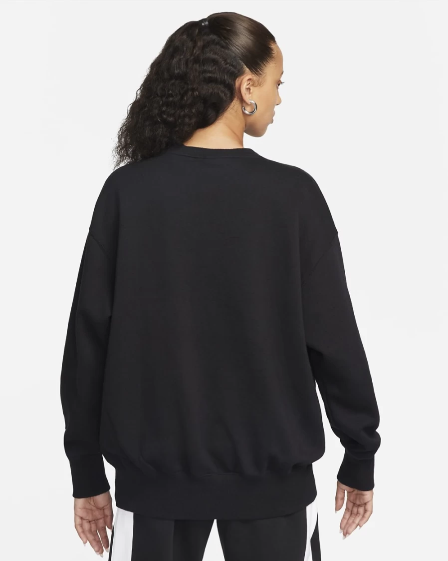 Nike Women's Oversized Crewneck Sweatshirt - Black, Dark Smoke Grey, Sail | Comfortable Casual Pullover