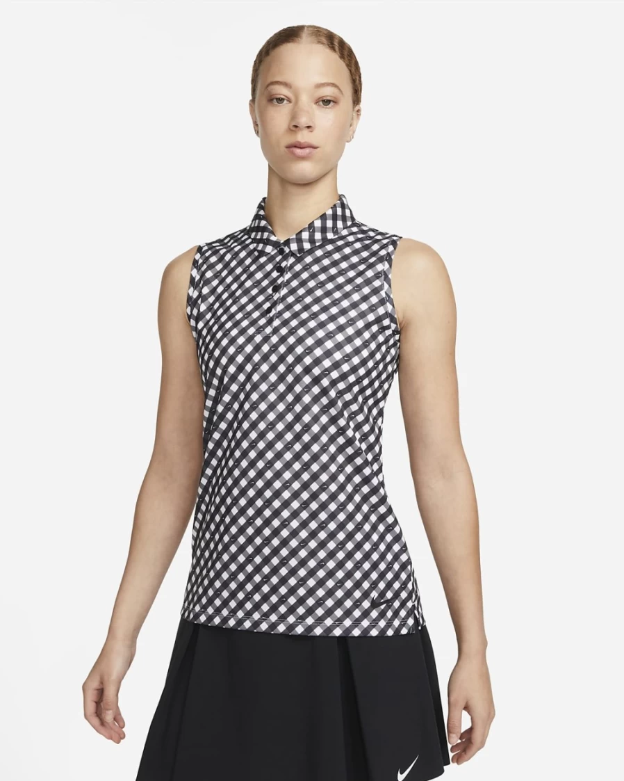 Nike Dri-FIT Victory Women's Black Sleeveless Printed Polo Shirt