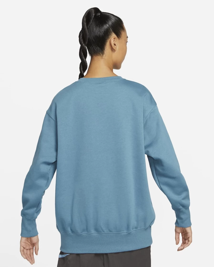 Nike Women's Noise Aqua/Sail Oversized Phoenix Fleece Crewneck Sweatshirt | Sportswear Comfort