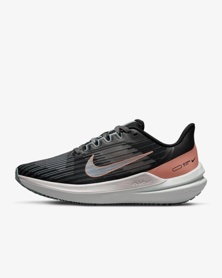 Nike Winflo 9 Women's Road Running Shoes - Black/Aviator Grey/Venice/Light Madder Root