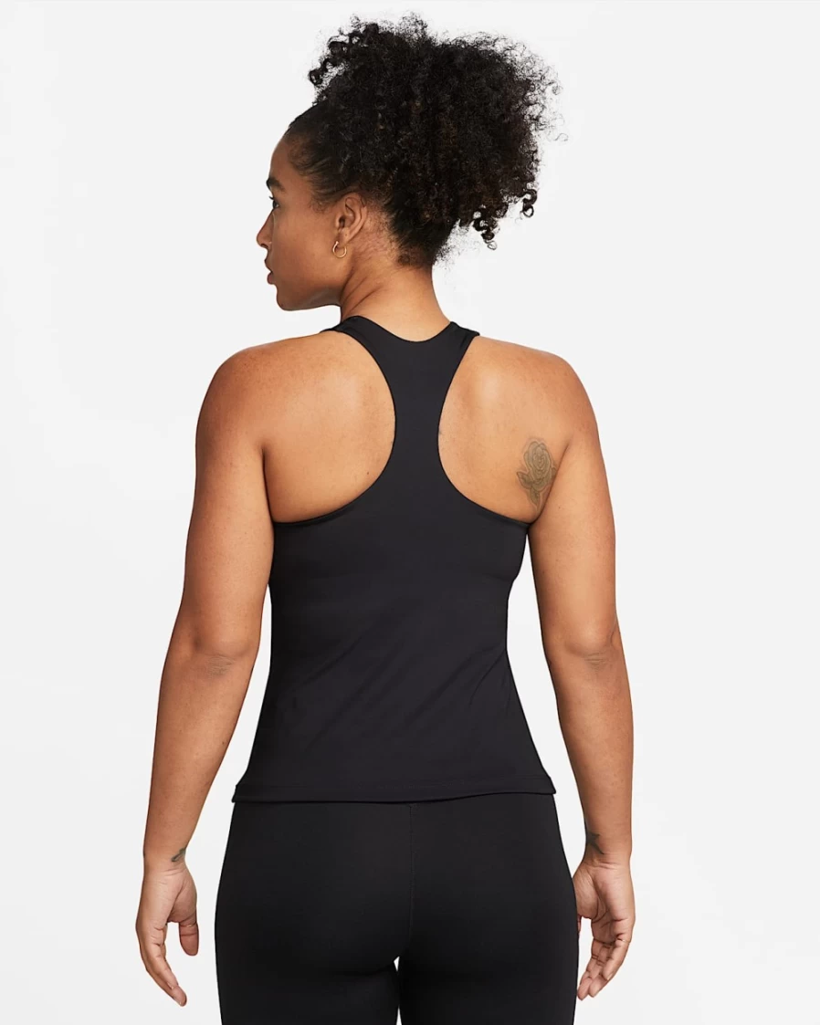 Nike Swoosh Women's Medium-Support Padded Sports Bra Tank in Black & White