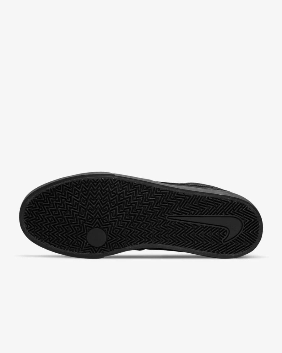 Nike SB Chron 2 Canvas Skate Shoes for Men & Women - Black Triple Color Skateboarding Sneakers