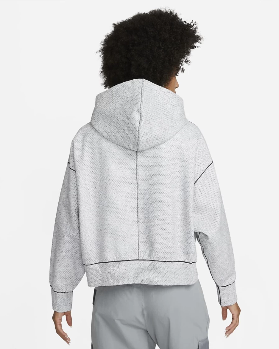 Nike Women's Light Smoke Grey Heather Anthracite Forward Hoodie Sweatshirt