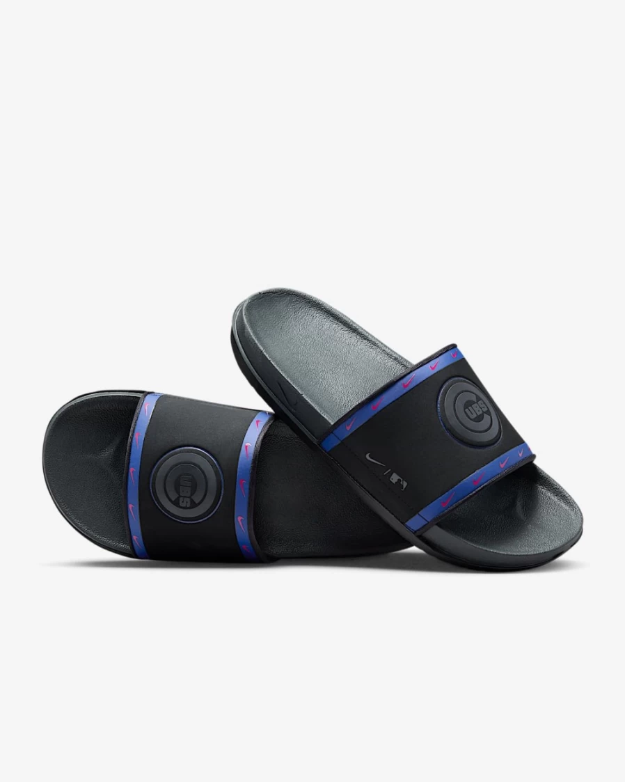Nike Offcourt Slide for Men & Women - MLB Chicago Cubs Edition in Black/Rush Blue/Sport Red/Anthracite