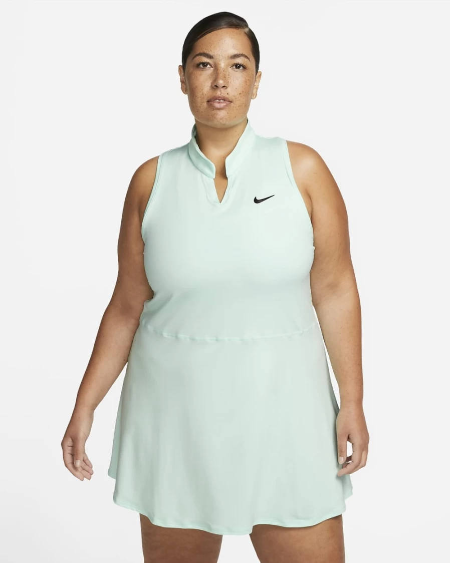 NikeCourt Dri-FIT Victory Plus Size Women's Tennis Dress in Mint Foam & Black