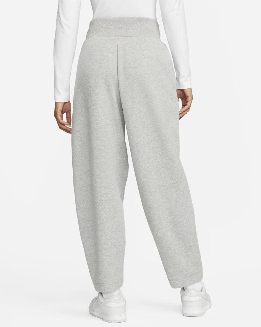 Nike Women's High-Waisted Fleece Sweatpants - Dark Grey Heather/Sail - Sportswear Phoenix Fleece Curve Fit