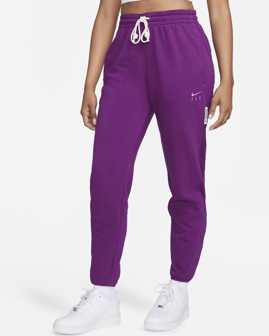 Nike Dri-FIT Swoosh Fly Women's Basketball Pants - Viotech/Pinksicle Color