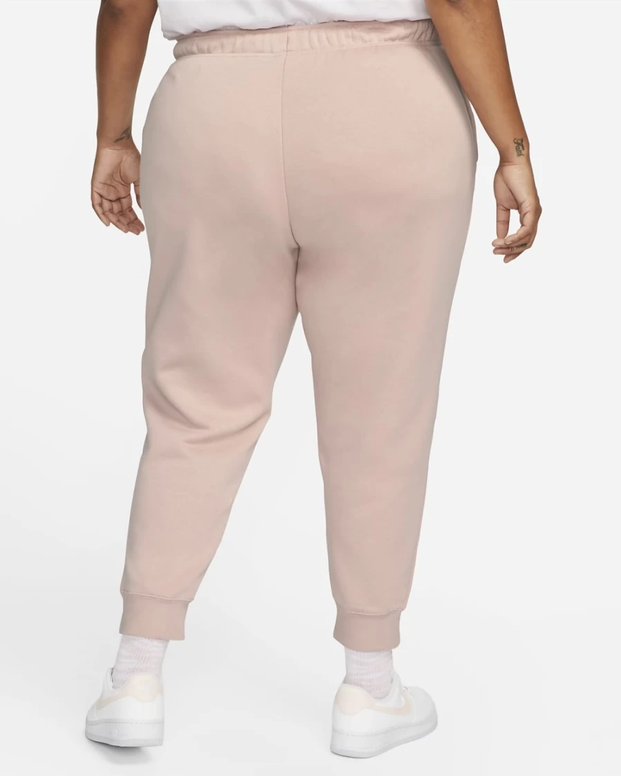 Nike Women's Pink Oxford/White Club Fleece Mid-Rise Joggers - Plus Size Comfort & Style