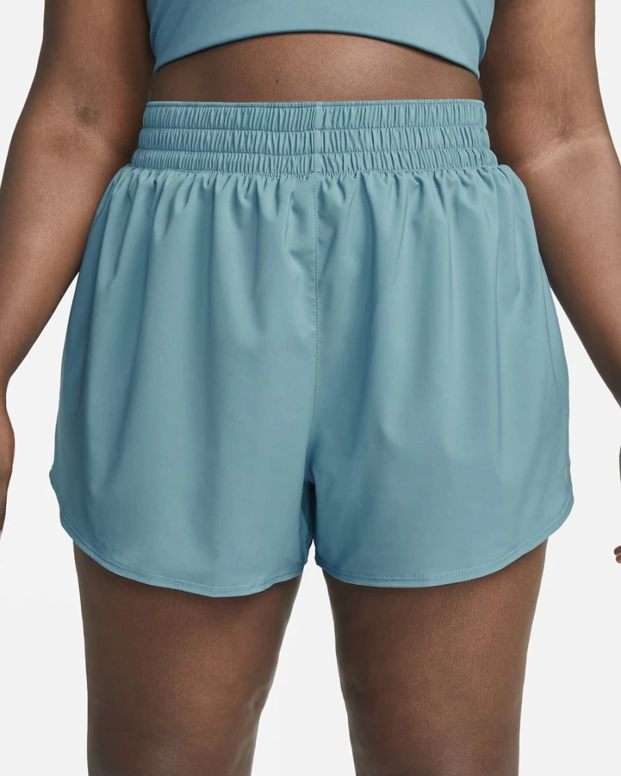 Nike Dri-FIT One Women's High-Waisted 3" Brief-Lined Shorts in Noise Aqua - Plus Size Activewear