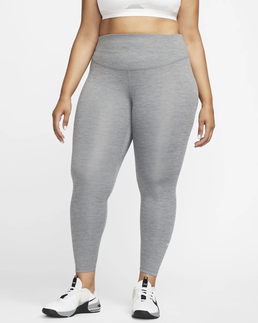 Nike One Women's Plus Size Mid-Rise Leggings in Iron Grey/Heather/White