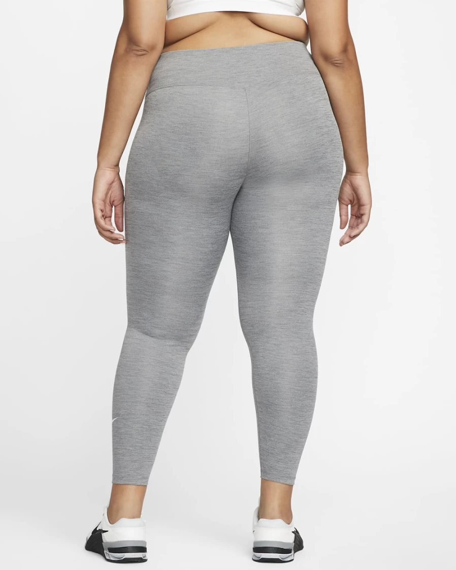 Nike One Women's Plus Size Mid-Rise Leggings in Iron Grey/Heather/White