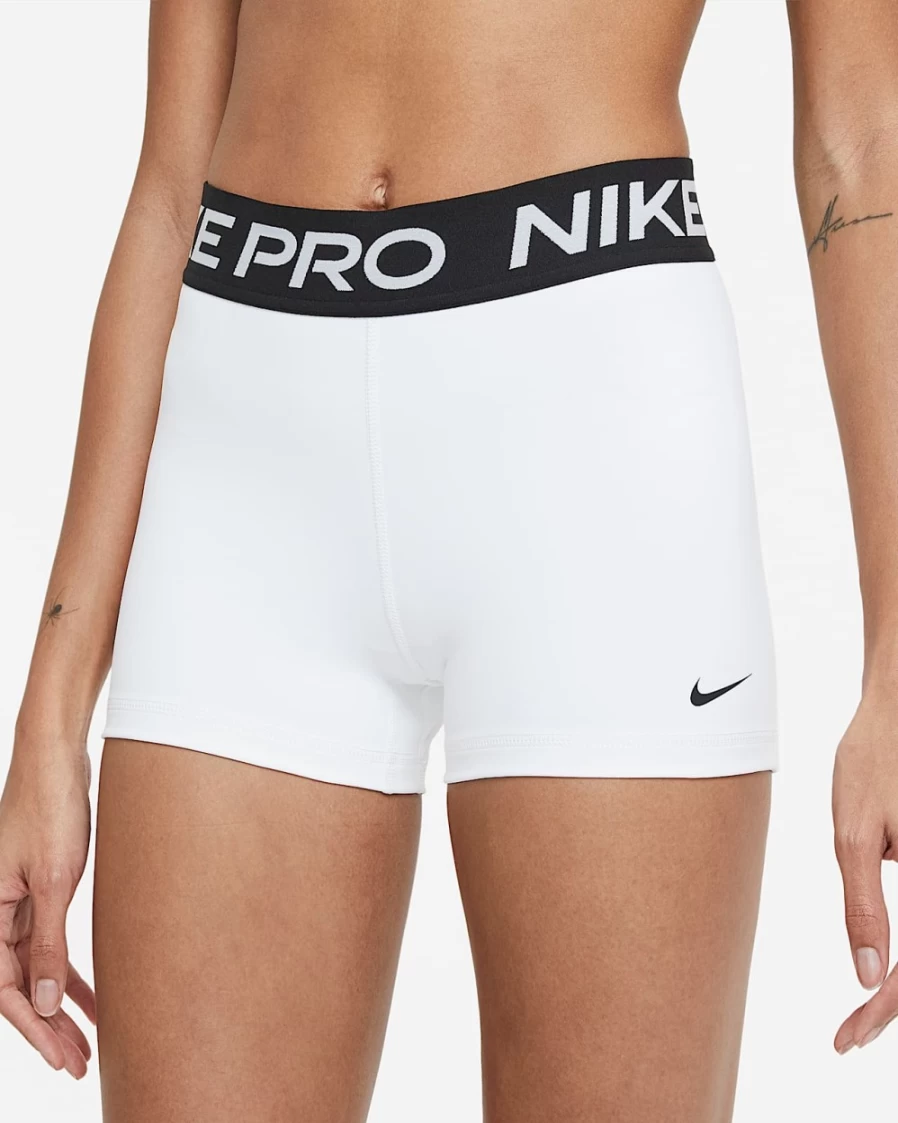 Nike Pro Women's 3" Shorts - White, Black Workout Shorts for Women - High-Performance Athletic Shorts