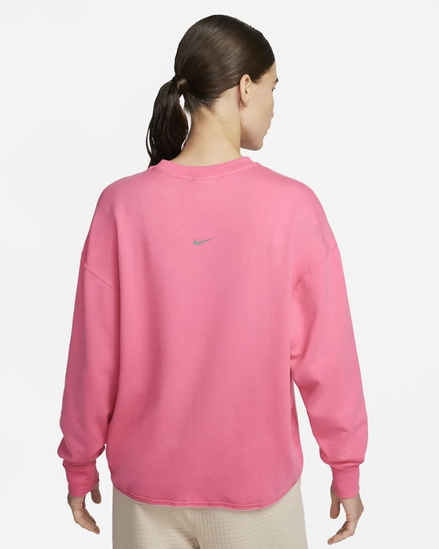 Nike Women's Yoga Luxe Fleece Crew Top - Pinksicle/Particle Grey