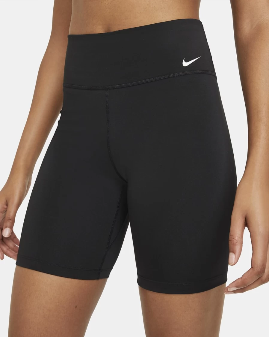 Nike Women's One Mid-Rise 7" Biker Shorts in Black/White for Athletic Wear