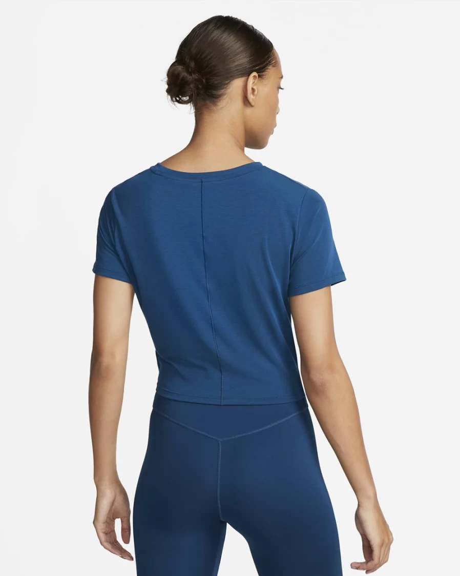 Nike Dri-FIT One Luxe Women's Valerian Blue Cropped Short-Sleeve Workout Top