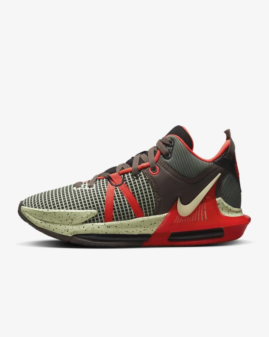 Nike LeBron Witness 7 Basketball Shoes for Men & Women - Black/Bright Crimson/Alligator/Barely Volt