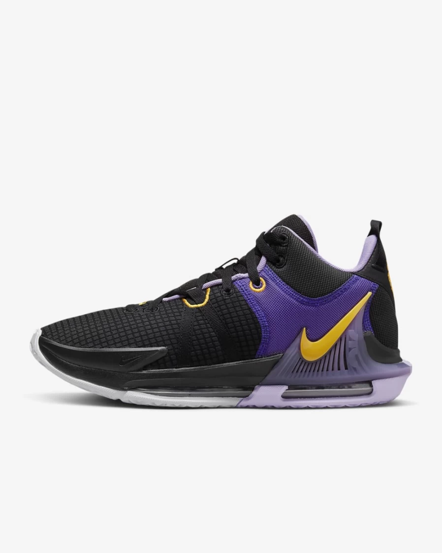 Nike LeBron Witness 7 Basketball Shoes for Men & Women - Black/Lilac/Court Purple/University Gold