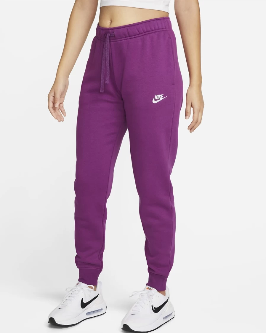 Nike Women's Viotech/White Club Fleece Mid-Rise Joggers - Sportswear Comfort & Style