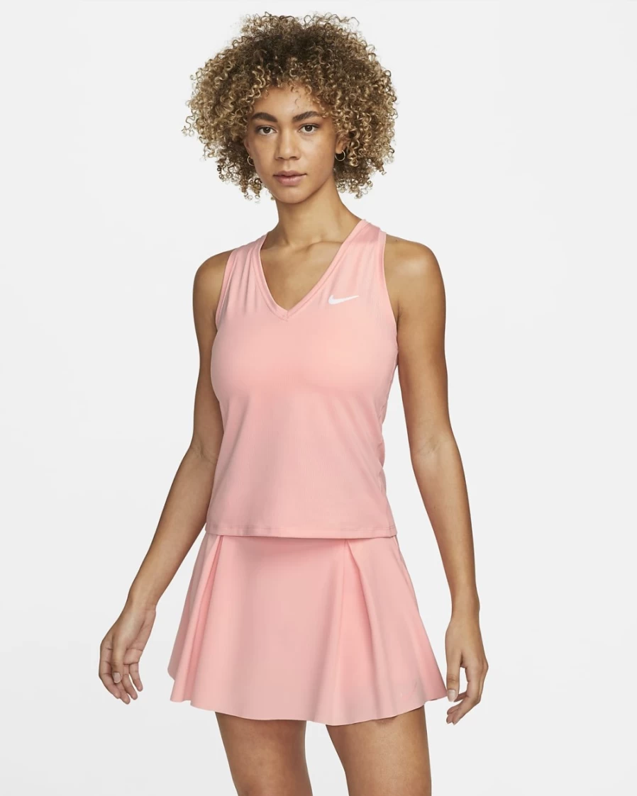 NikeCourt Victory Women's Tennis Tank Top - Bleached Coral/White