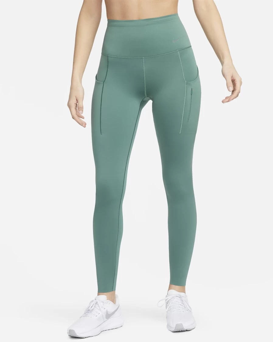 Nike Go Women's High-Waisted 7/8 Leggings with Pockets - Firm Support, Bicoastal/Black