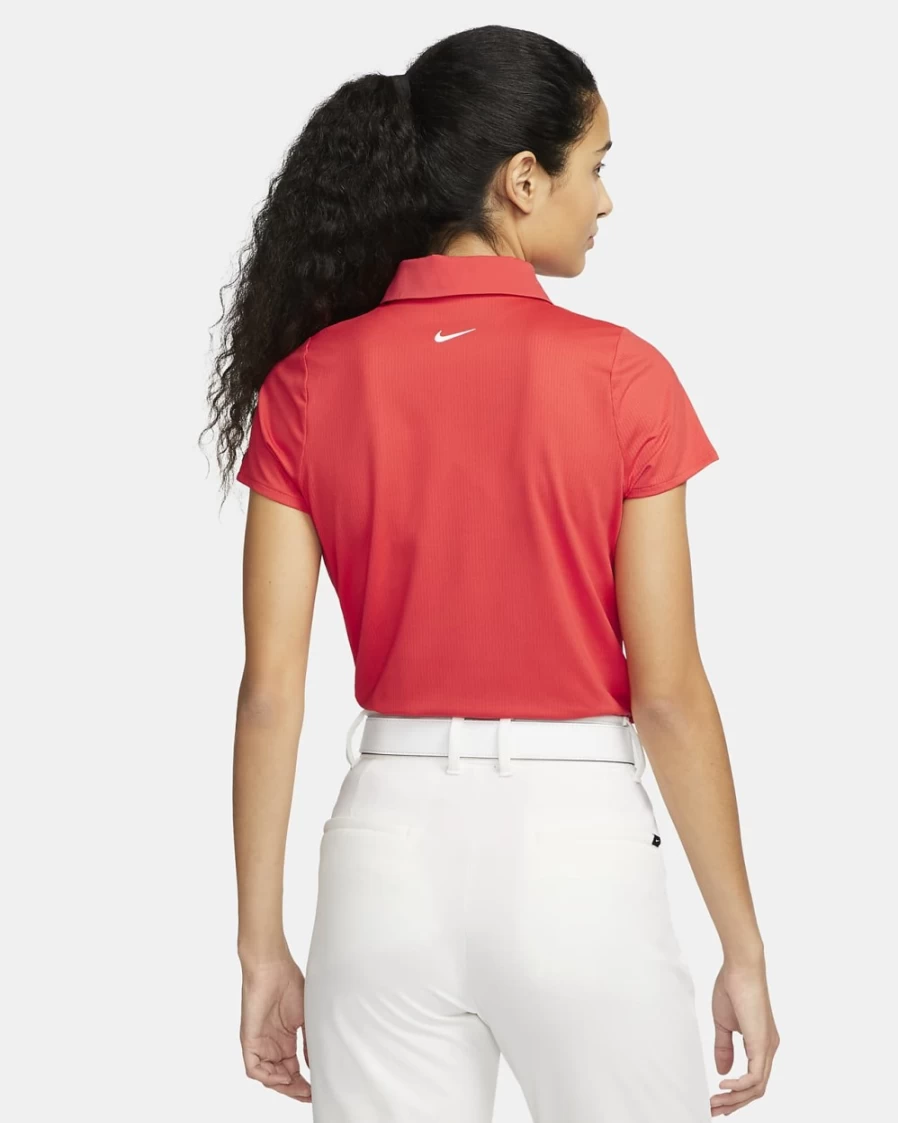 Nike Dri-FIT Light Crimson/White Women's Moisture-Wicking Golf Polo Shirt