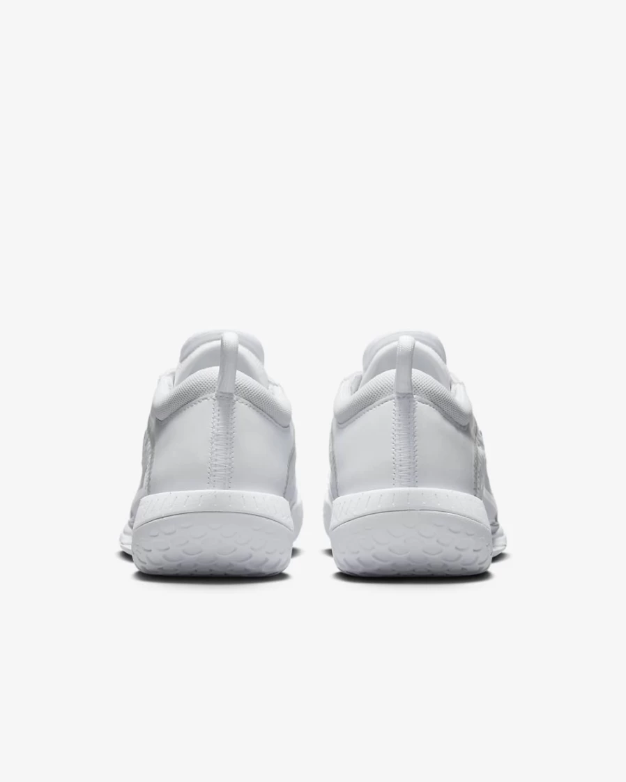 Nike Women's Court Air Zoom NXT Tennis Shoes in White, Grey Fog & Metallic Silver for Hard Court
