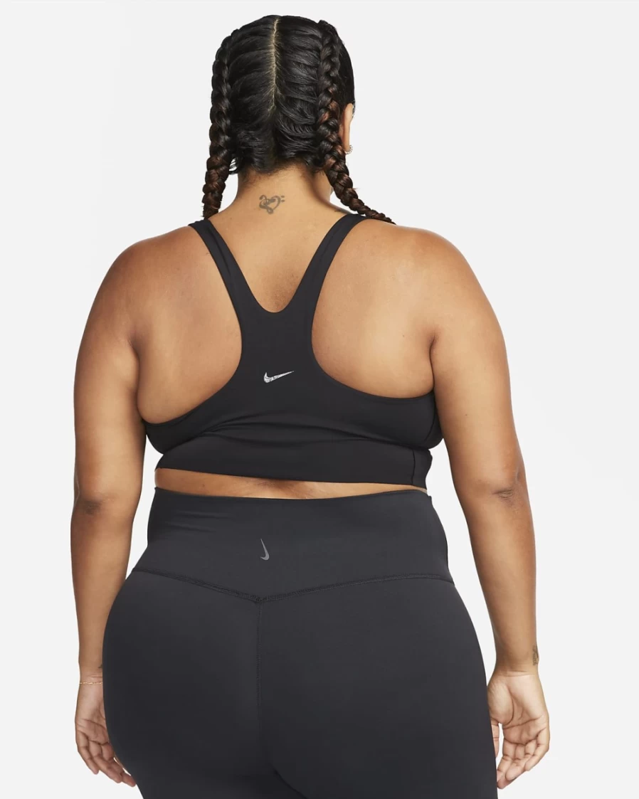 Nike Women's Plus Size Black Dri-FIT Luxe Shelf-Bra Cropped Yoga Tank Top