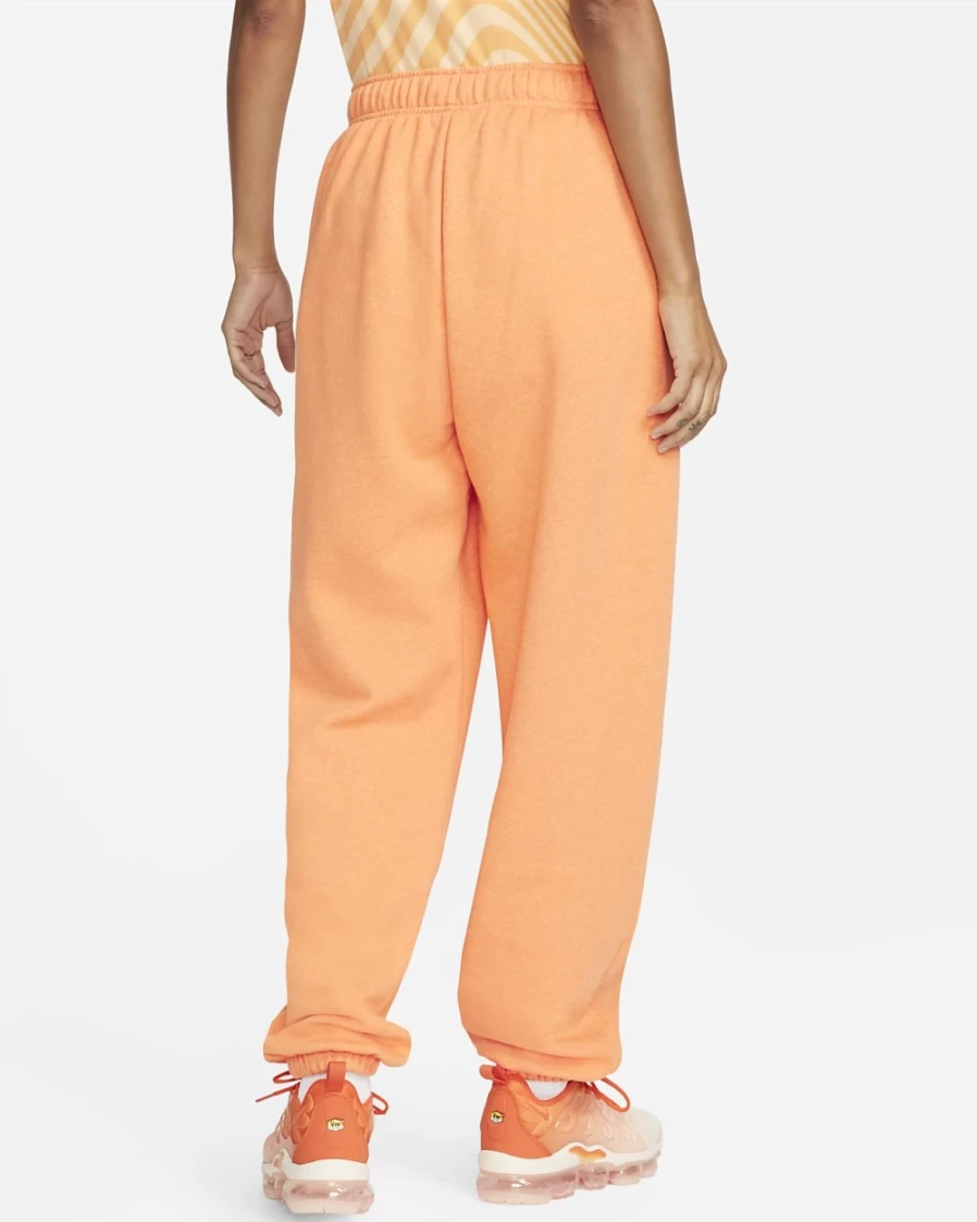Nike Women's Oversized Club Fleece Sweatpants - Mid-Rise, Orange Trance/Heather/White