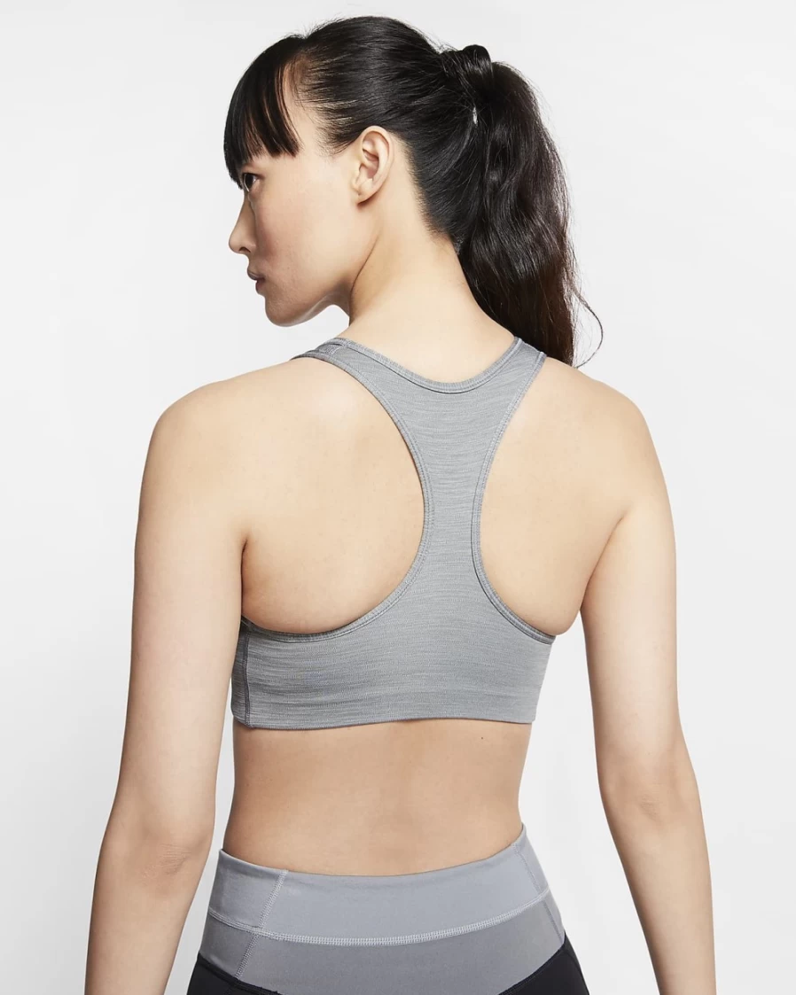 Nike Dri-FIT Swoosh Women's Medium-Support Sports Bra - Smoke Grey/Pure/Black