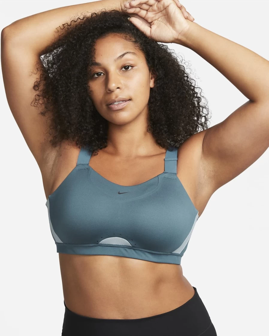 Nike Alpha Women's High-Support Sports Bra - Adjustable, Padded - Ash Green, Aviator Grey, Ocean Cube, Black