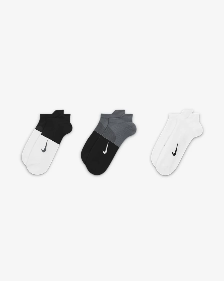 Nike Women's Multi-Color No-Show Training Socks - Lightweight Comfort (3-Pair Pack)
