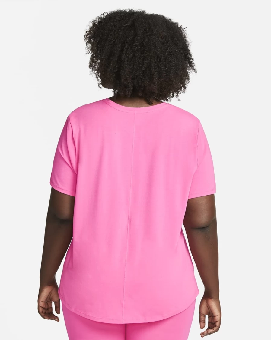 Nike Dri-FIT UV One Luxe Women's Plus Size Short-Sleeve Top in Pinksicle - Moisture-Wicking & Sun Protection