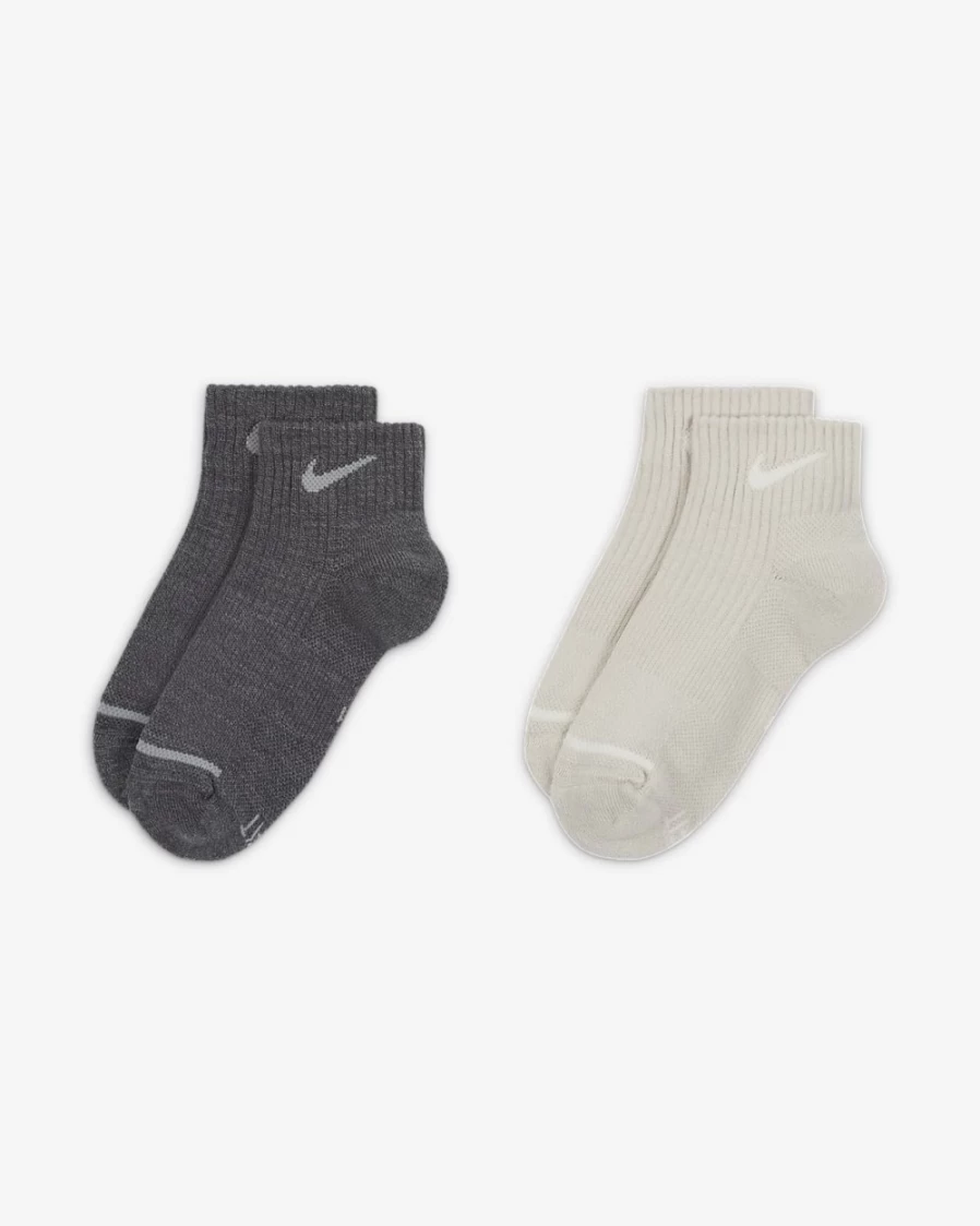 Nike Unisex Multi-Color Cushioned Ankle Socks - 2 Pairs, Everyday Comfort & Support