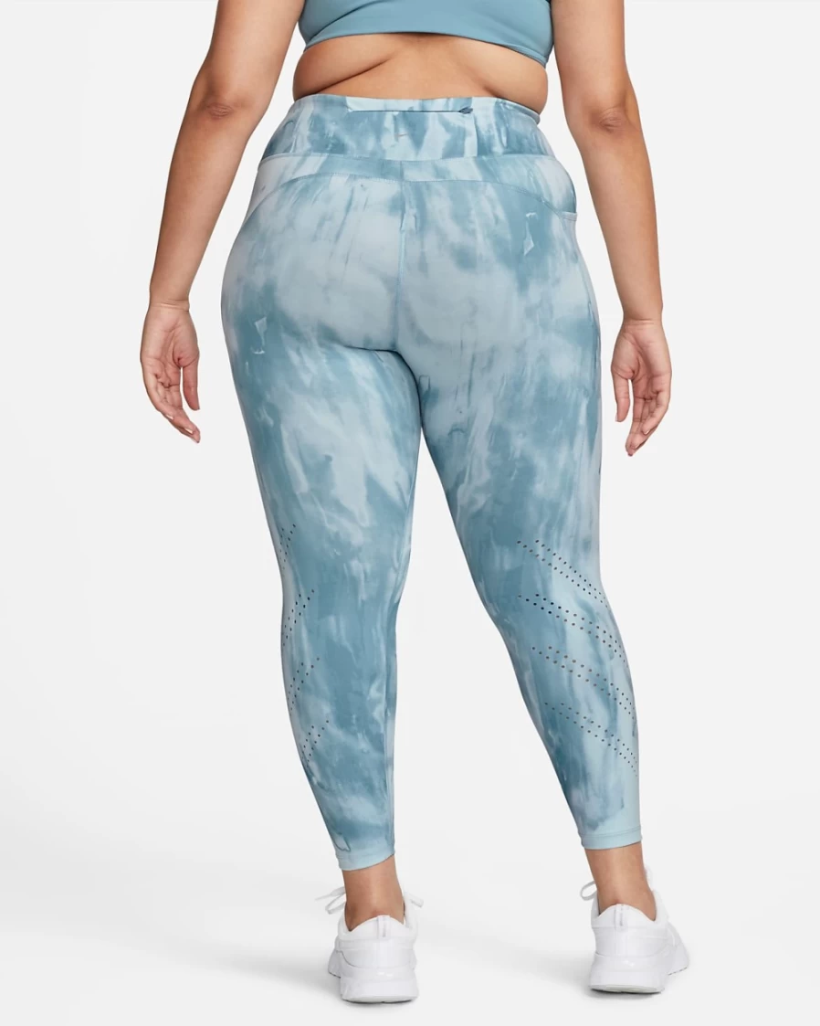 Nike Women's Epic Luxe Mid-Rise 7/8 Running Leggings in Border Blue/Ashen Slate - Plus Size Athletic Tights for Workouts & Training