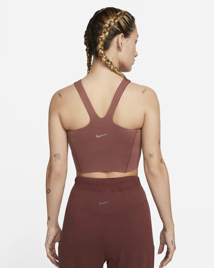 Nike Dri-FIT Luxe Women's Dark Pony Yoga Cropped Tank with Shelf Bra